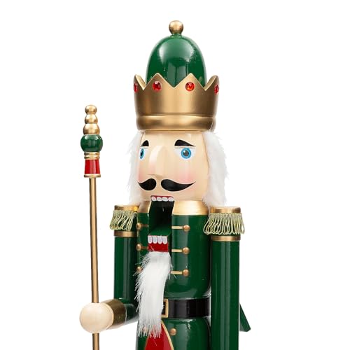 Fun Express 3 Ft. Green Wooden Holiday Nutcracker with Scepter L162