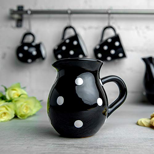 City to Cottage® Handmade Ceramic Polka Dot Teapot Set with Milk Jug and Sugar Bowl L855734