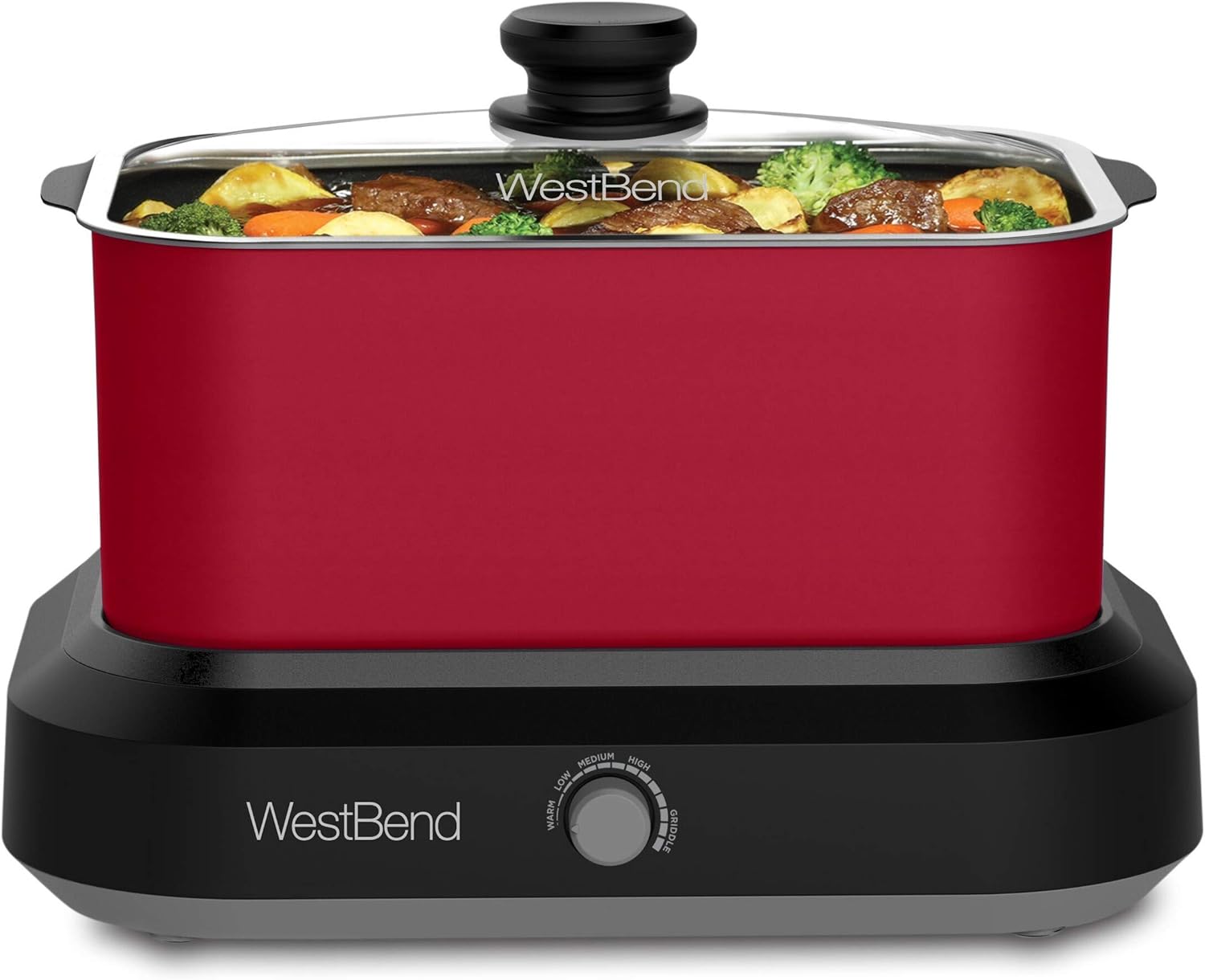 West Bend 87906B Versatility Slow Cooker, 6-Quart, Non-Stick, Dishwasher Safe, Blue K403965