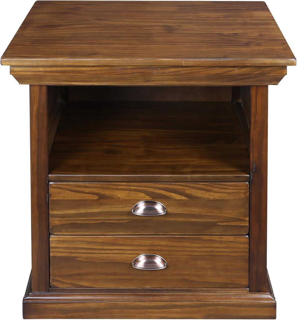 Casual Home Lincoln Nightstand with Compartment, Mocha K5892