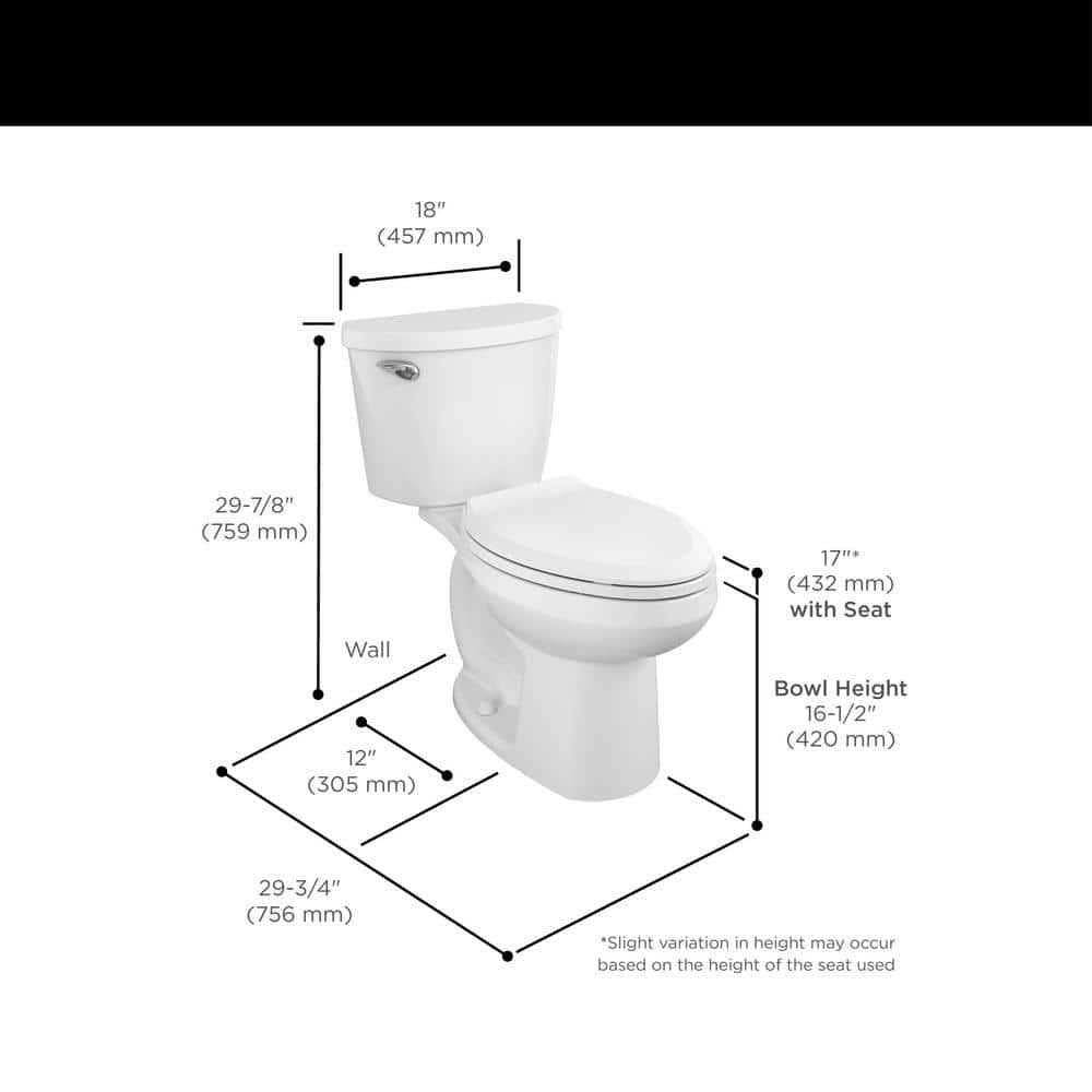 American Standard Reliant 2-piece 1.28 GPF Elongated Toilet in White C971315