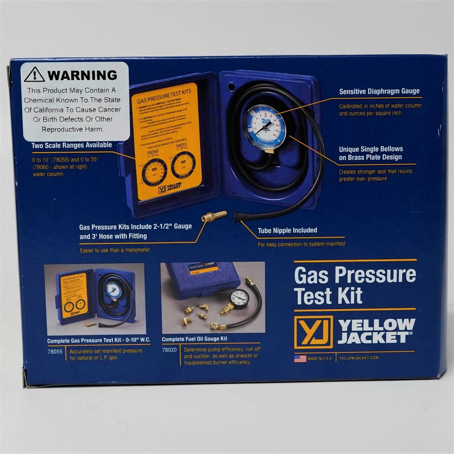 Yellow Jacket 78060 Gas Pressure Test Kit L489862