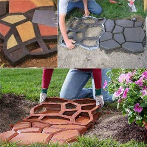 VanSmaGo Reusable Concrete Path Maker Molds for DIY Walkway Pavement W4602
