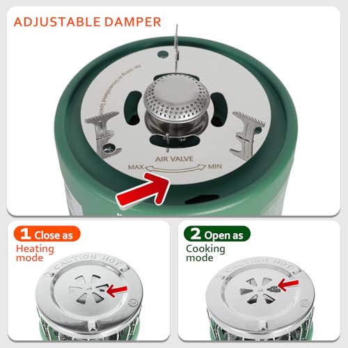 Caynel 2 in 1 Portable Propane Heater and Stove for Outdoor Camping, Orange Z83517