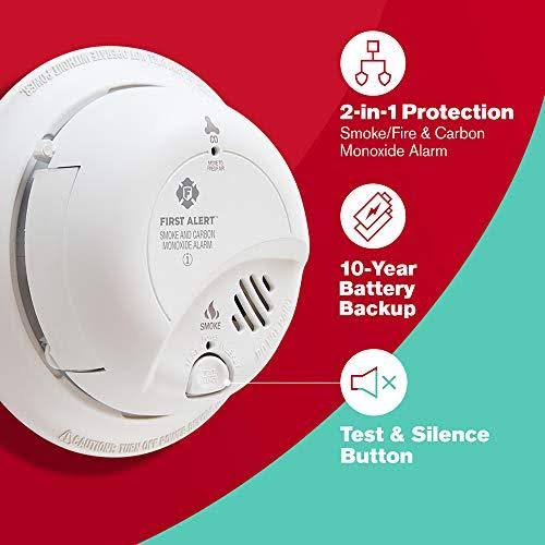 First Alert Hardwired Smoke and Carbon Monoxide Detector with 10-Year Battery Backup O72477