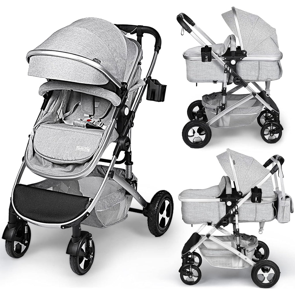 Kinder King 2 in 1 Convertible Baby Stroller, Dark Grey L94562