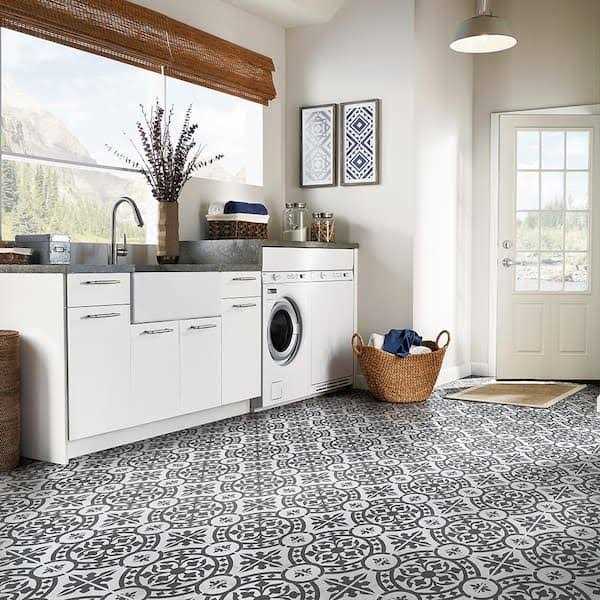 Armstrong Flooring Universal Black and White Peel and Stick Vinyl Tile Flooring G65560
