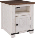 Signature Design by Ashley Wystfield Casual Rectangularangular End Table, White/Brown