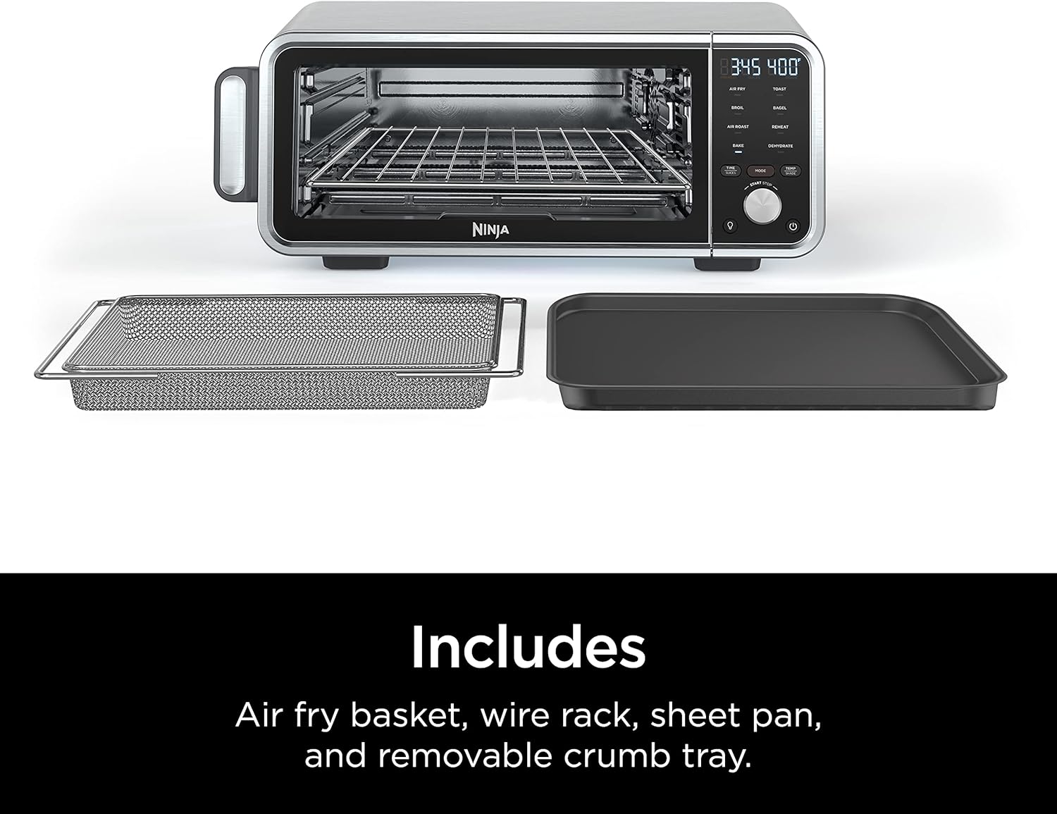 Ninja SP201 Digital Air Fry Pro Countertop 8-in-1 Oven, XL Capacity, Silver Q3546