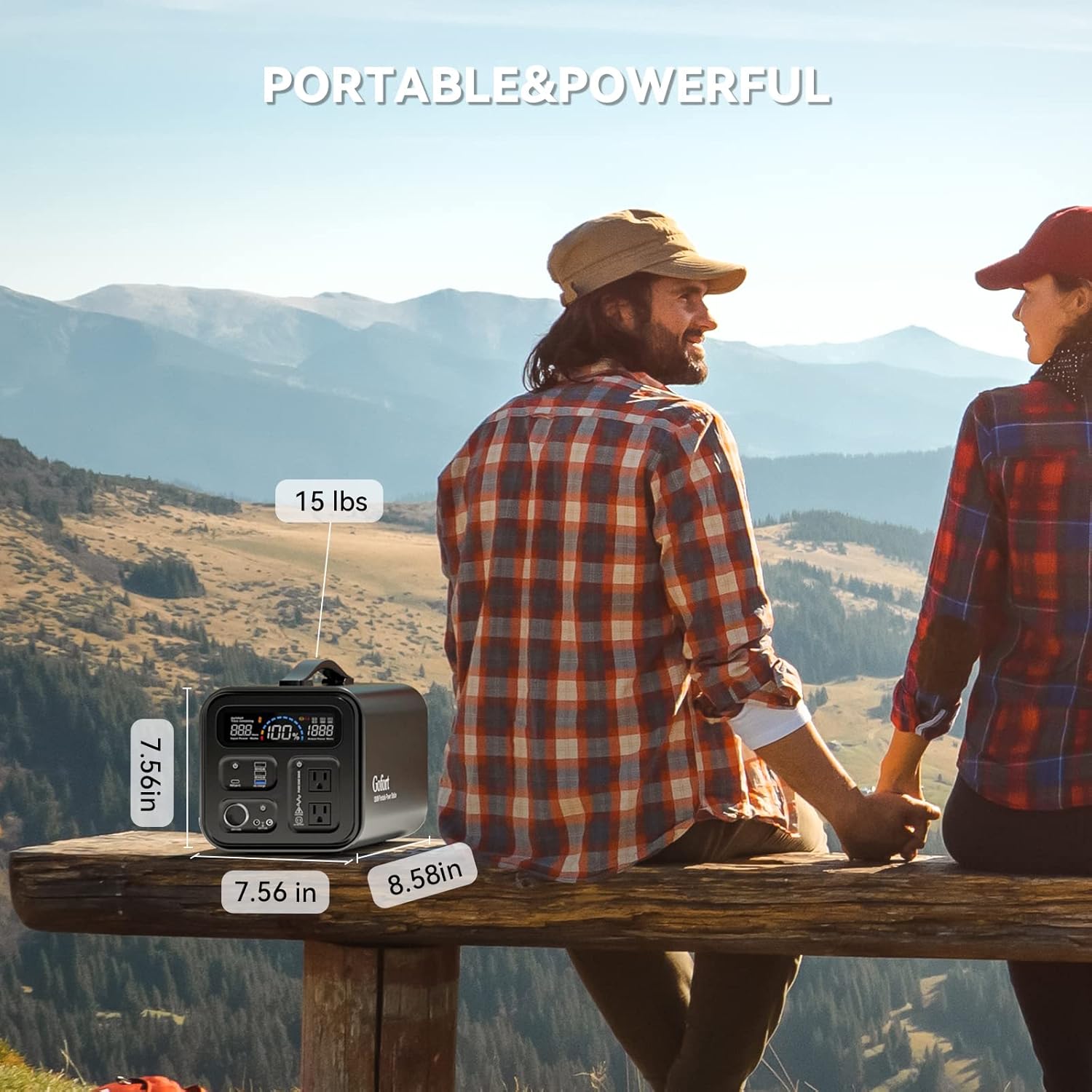 GOFORT Portable Power Station 550Wh 600W Solar Generator Y436054