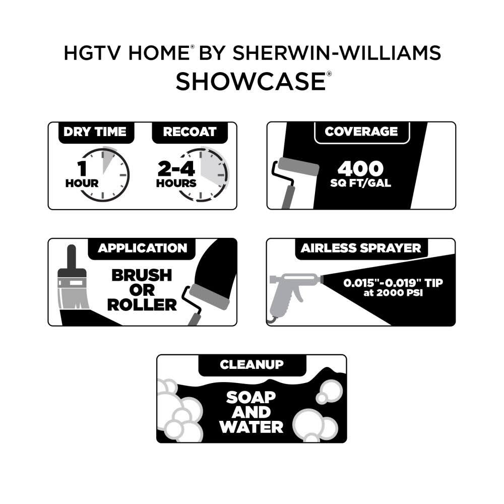 HGTV Home by Sherwin-Williams Showcase Eggshell Loggia Interior Paint, 5-Gallon J726125