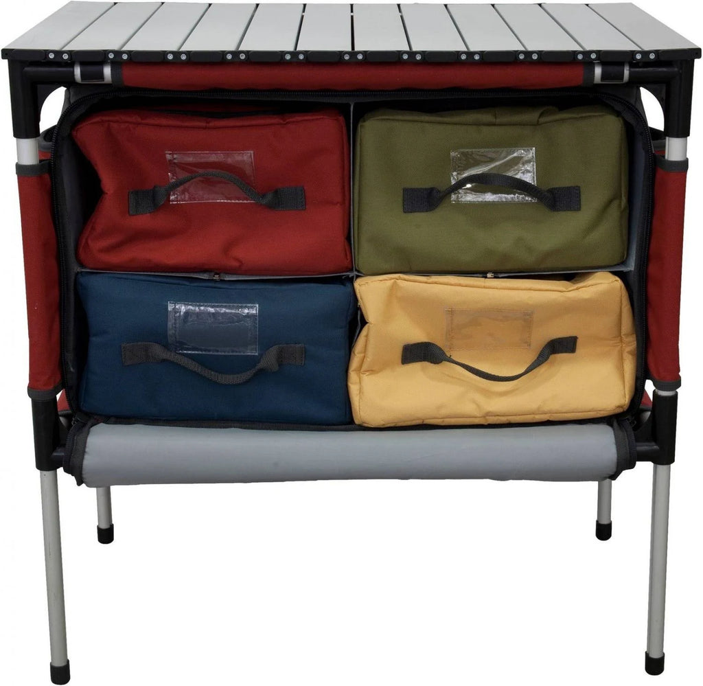 Camp Chef Mountain Series Sherpa Table u0026 Organizer, Grey/Red