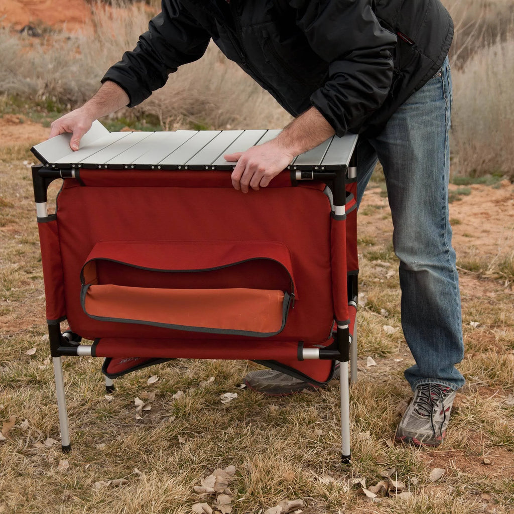 Camp Chef Mountain Series Sherpa Table & Organizer, Grey/Red O93880