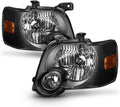ACANII - For Black 2006-2010 Ford Explorer Headlights Headlamps Replacement Driver+Passenger Side