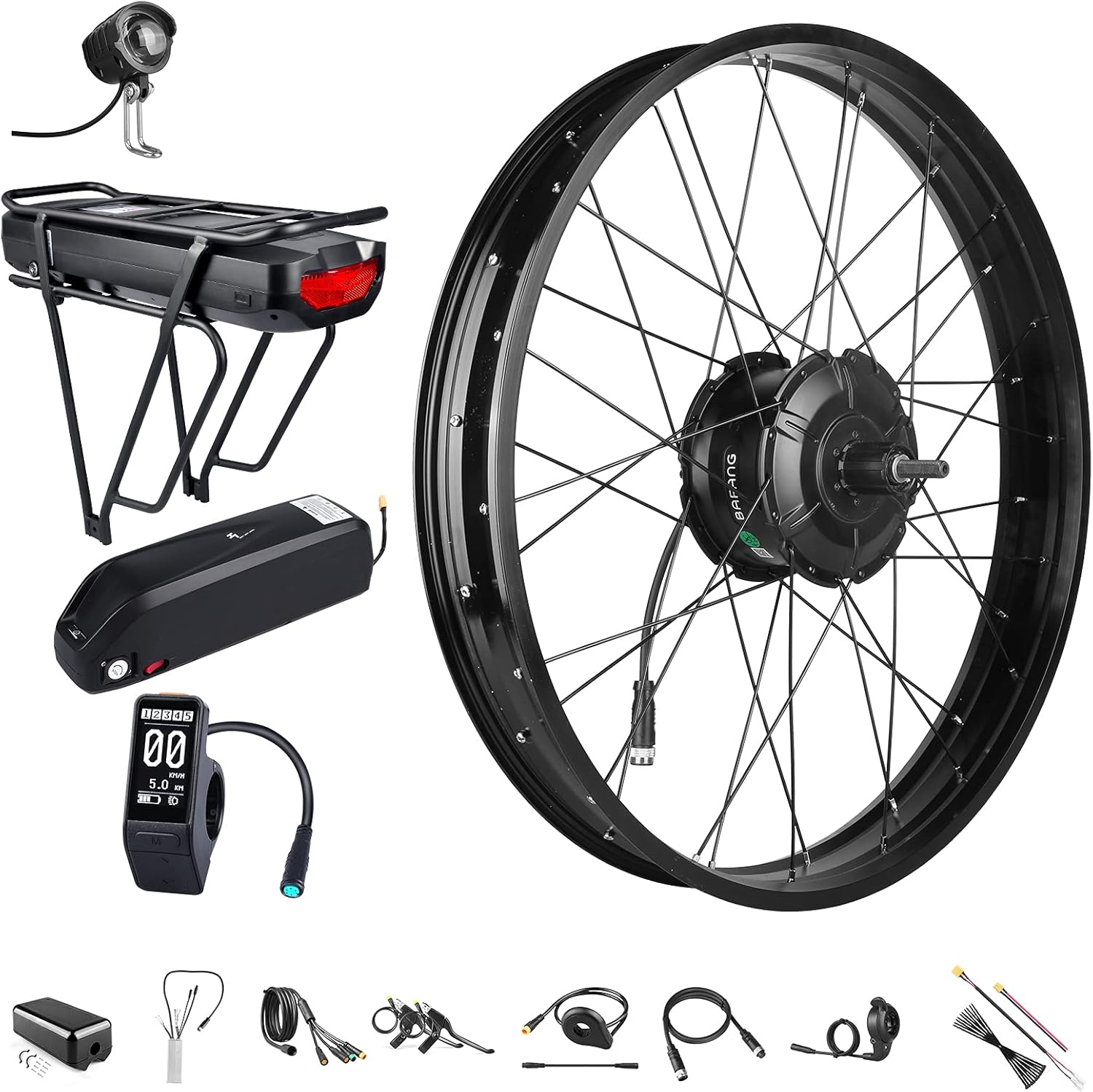 BAFANG 48V 1000W Rear Hub Motor Ebike Conversion Kit for 26 Fat Tire Bikes C39785
