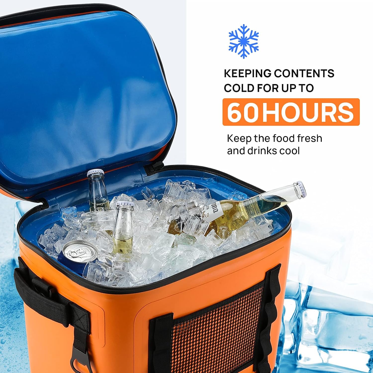 Soft Cooler Bag Leak Proof Insulated Portable 30 Can Orange W886