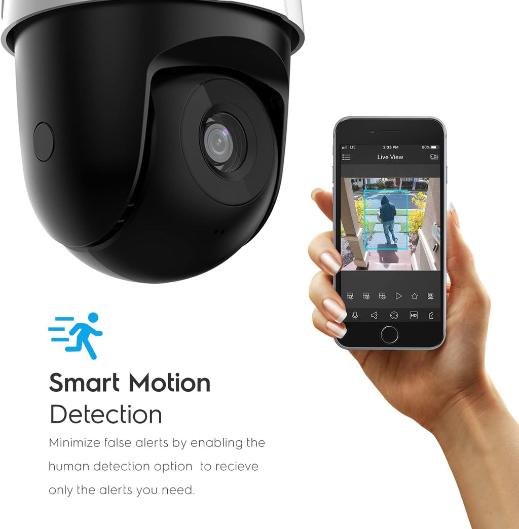 Amcrest 5MP UltraHD Mini AI Outdoor WiFi Security IP Camera with Two-Way Audio, White P410397