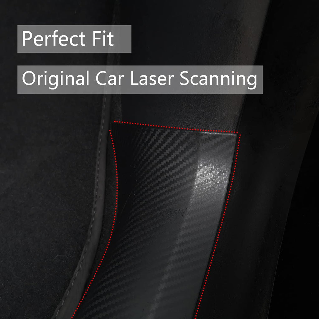 KIKIMO Tesla Model Y Door Sill Protector Matte Carbon Fiber ABS X20776