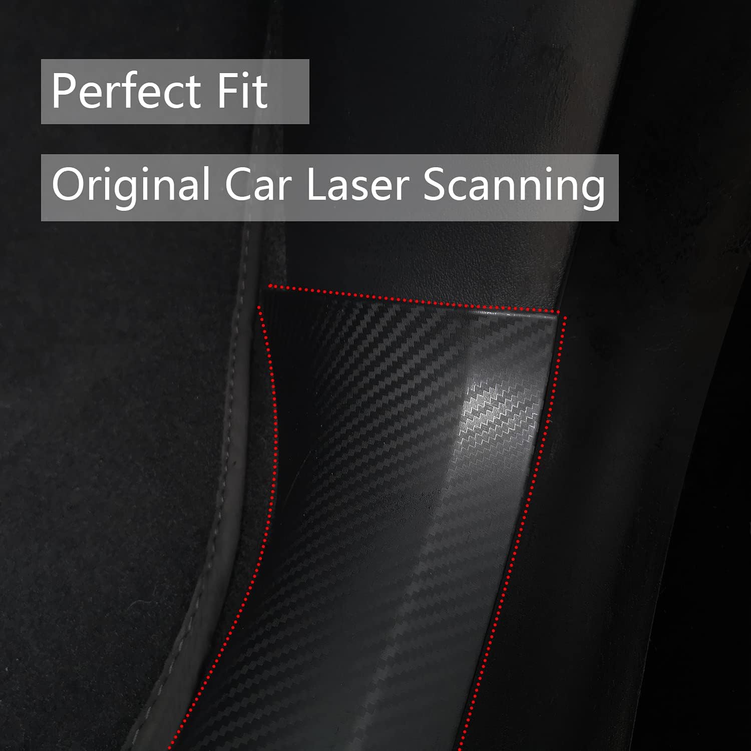 KIKIMO Tesla Model Y Door Sill Protector Matte Carbon Fiber ABS X20776