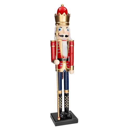 Fun Express 3 Ft. Green Wooden Holiday Nutcracker with Scepter L162