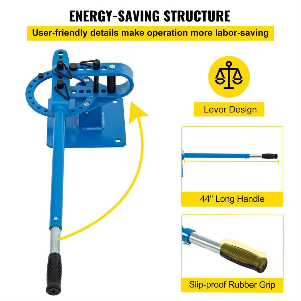 VEVOR Compact Metal Bender 1-3 Inch Bench Flat Bar Rod Bending Brake with 7 Dies P44134