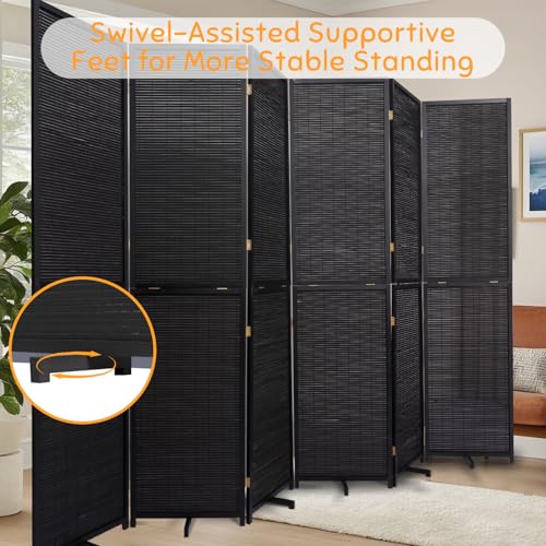 Bamboo Room Divider Folding Privacy Screen 4 Panel Brown R433280