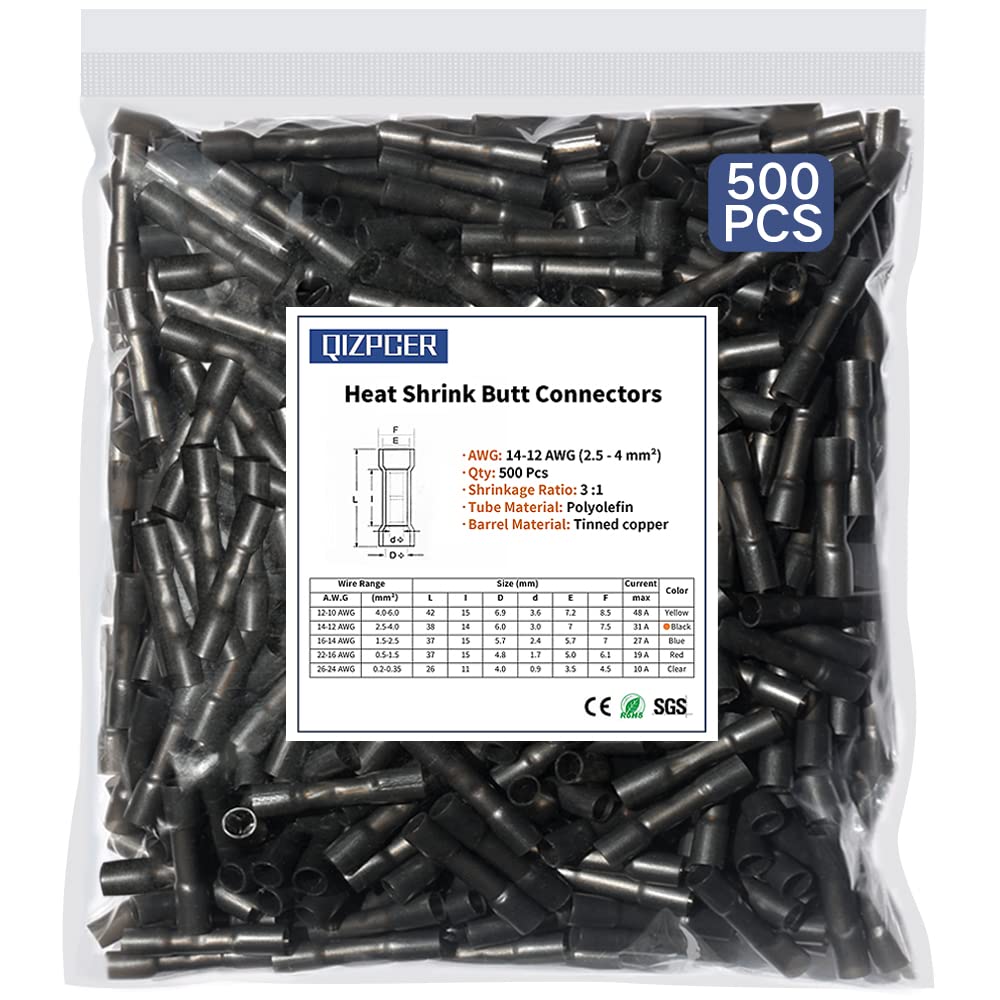 1000 Pcs Blue Heat Shrink Butt Connectors 16-14 AWG Waterproof Wire Splice P98993
