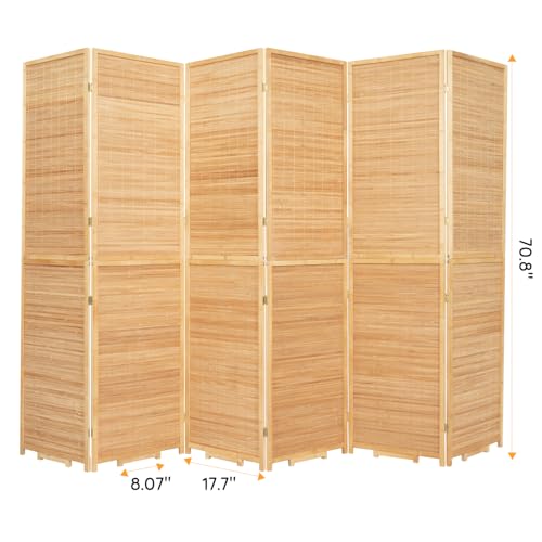 Bamboo Room Divider Folding Privacy Screen 4 Panel Brown R433280