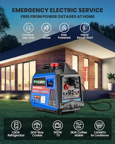 4000 Watt Inverter Generator, 120V Gas Powered, RV Ready L1192