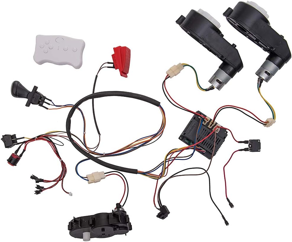 weelye Kids Ride On Car 12V DIY Modified Wires Complete Set of Remote Control Circuit Borad Wires Switch Gearbox with Motors,Children Electric Ride On Car Accessories