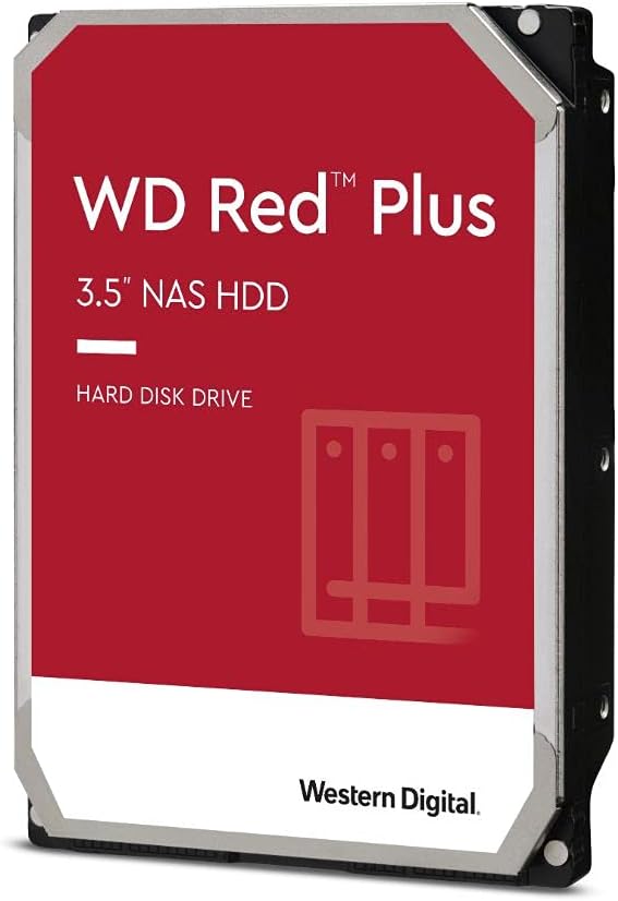 WD 2TB WD Red Plus NAS Internal Hard Drive HDD 5400 RPM SATA 6 Gb/s CMR 128 MB Cache 3.5 K7277