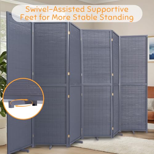 Bamboo Room Divider Folding Privacy Screen 4 Panel Brown R433280