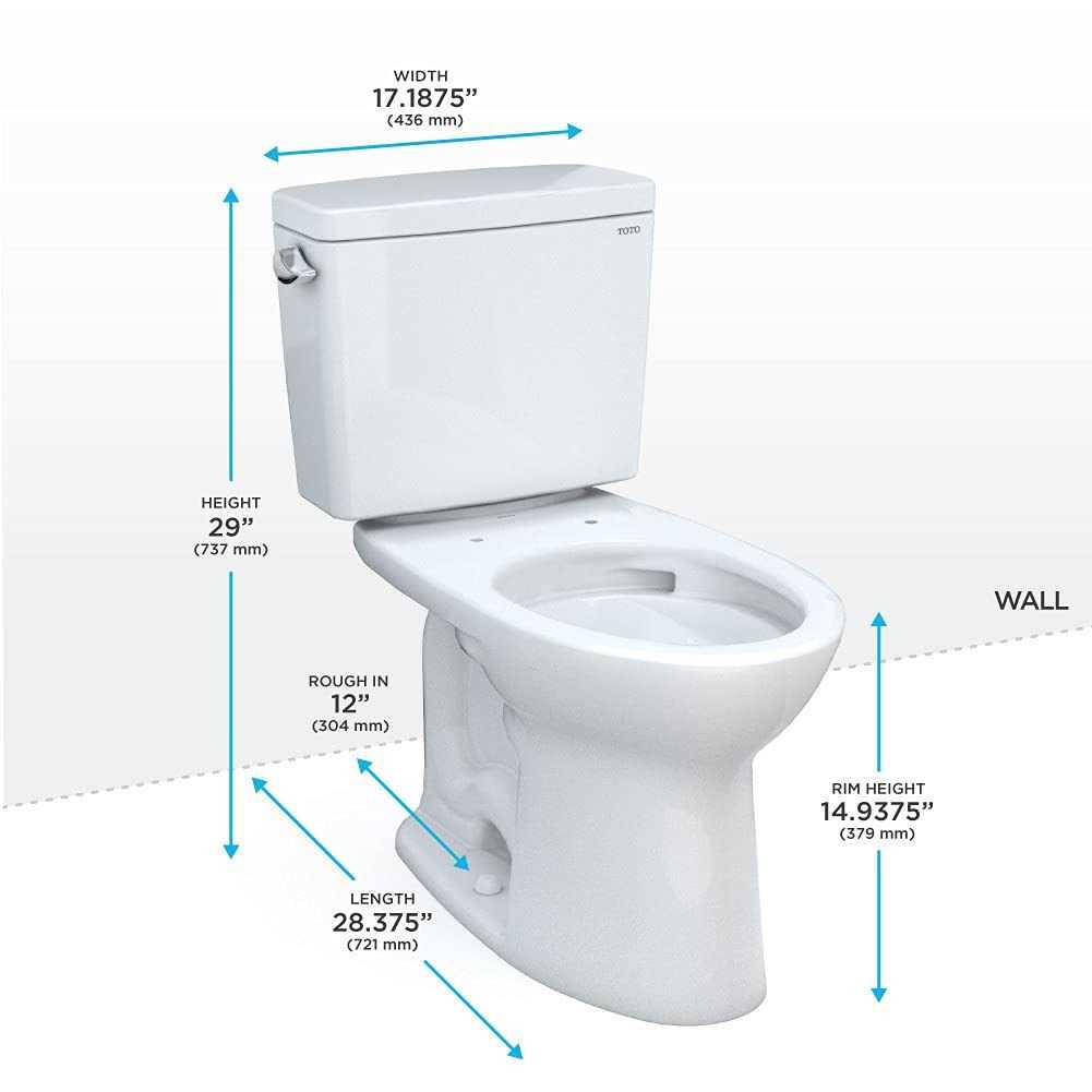 Toto Drake Two-Piece Elongated 1.6 GPF Toilet with Cefiontect CST776CSG R96700