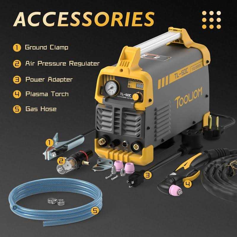 TOOLIOM 50A Non-Touch Pilot Arc Air Plasma Cutter Dual Voltage 110V/220V IGBT C4065