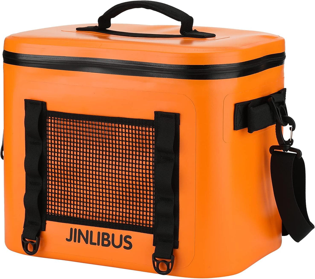 Soft Cooler Leak Proof Cooler Bag Portable Softsided Insulated Bag Waterproof Cooler for Camping, Fishing, Beach 30 Can Orange