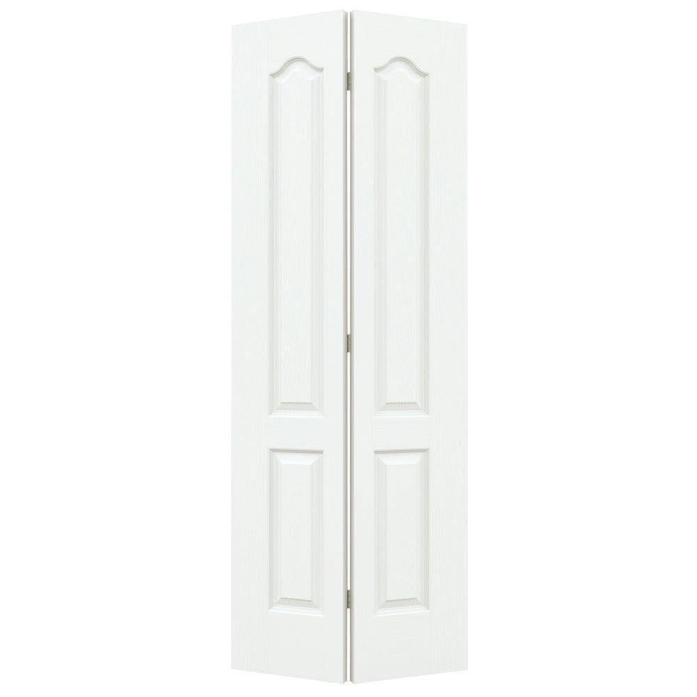 JELD-WEN 24 in. x 80 in. Camden White Painted Textured Molded Composite MDF Closet Bi-Fold Door