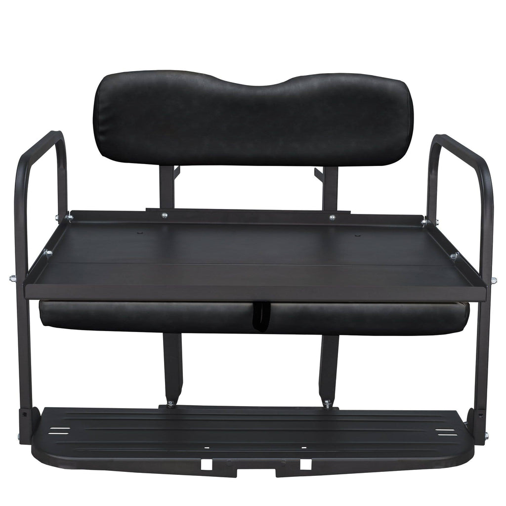 Gusto Golf Cart Rear Flip Seat Kit for Club Car DS 1982 and Up, Aluminum Black A705789