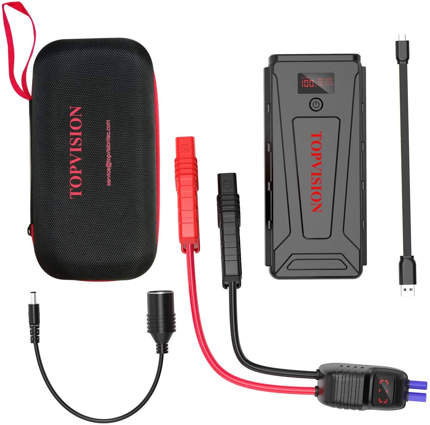 Topvision 2200A Peak 20800mAh Portable Car Battery Starter with USB Quick Charge 3.0 R63530