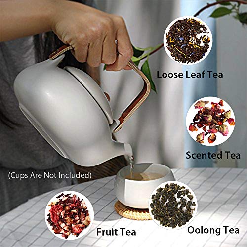 ZENS Modern Japanese Tea Set 27 oz Ceramic Teapot with 4 Cups F3504