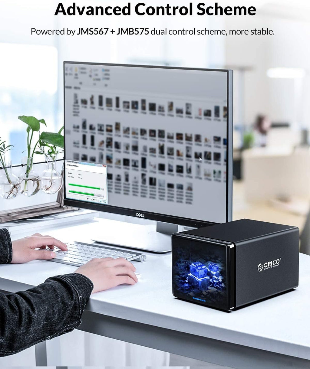 ORICO 5 Bay RAID Hard Drive Enclosure USB 3.0 to SATA for 3.5 inch HDD I643239