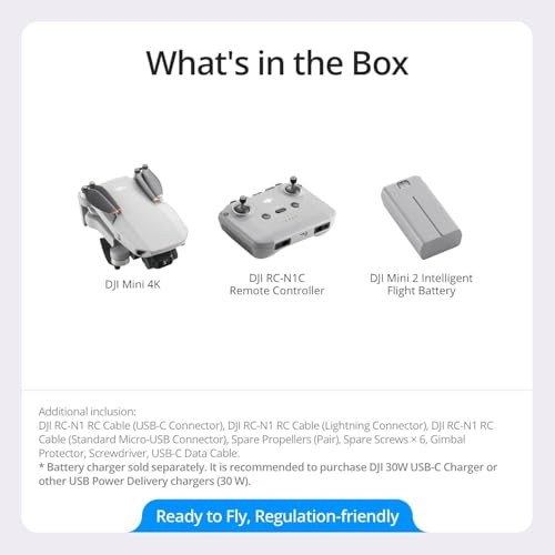 DJI Mini 4K Drone with Camera for Adults, 3-Axis Gimbal, 31-Min Flight, Bundle with Deco Gear Accessories L549