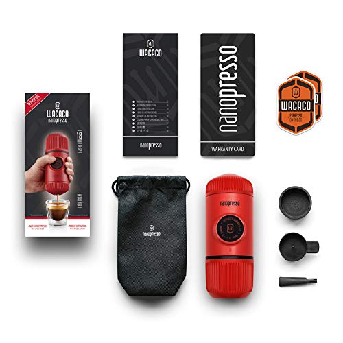 WACACO Nanopresso Portable Espresso Maker, 18 Bar Pressure, Manual Travel Coffee Maker J1045