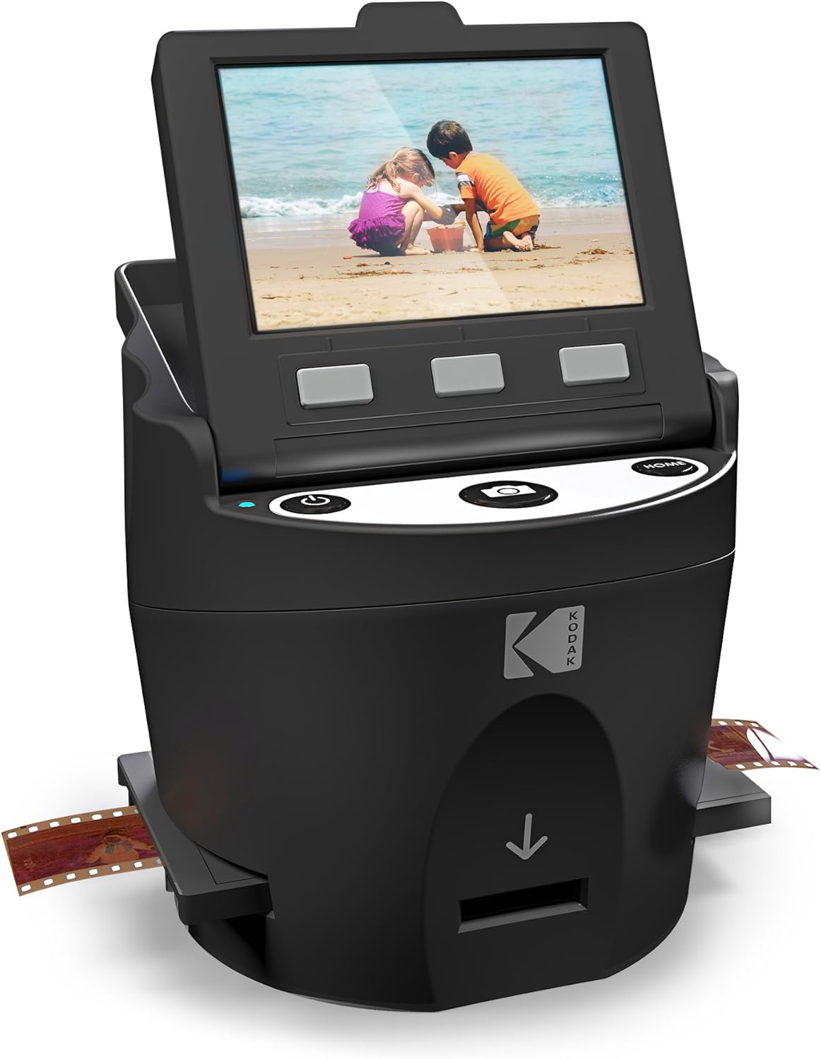KODAK SCANZA Digital Film & Slide Scanner - Converts 35mm, 126, 110, Super 8 & 8mm Film Negatives & Slides to JPEG - Includes Large Tilt-Up 3.5 LCD, Easy-Load Film Inserts, Adapters & More