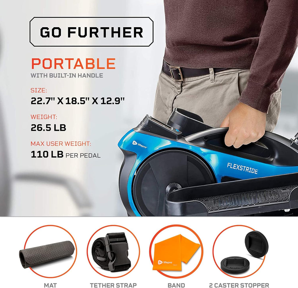 LifePro Under Desk Elliptical Pedal Exerciser for Seniors Adults and Teens Blue O457561