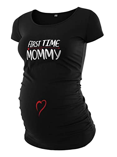 Pack of 3 Maternity Shirts for Women Cute Funny Graphic Ruched Sides Tops J532