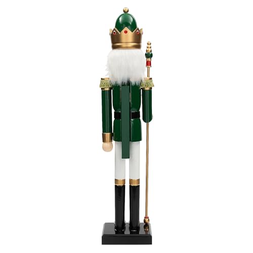 Fun Express 3 Ft. Green Wooden Holiday Nutcracker with Scepter L162