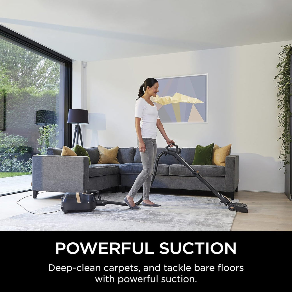 Shark CZ2001 Vertex Bagless Corded Canister Vacuum with Self-Cleaning Brushroll, Black/Copper K35848