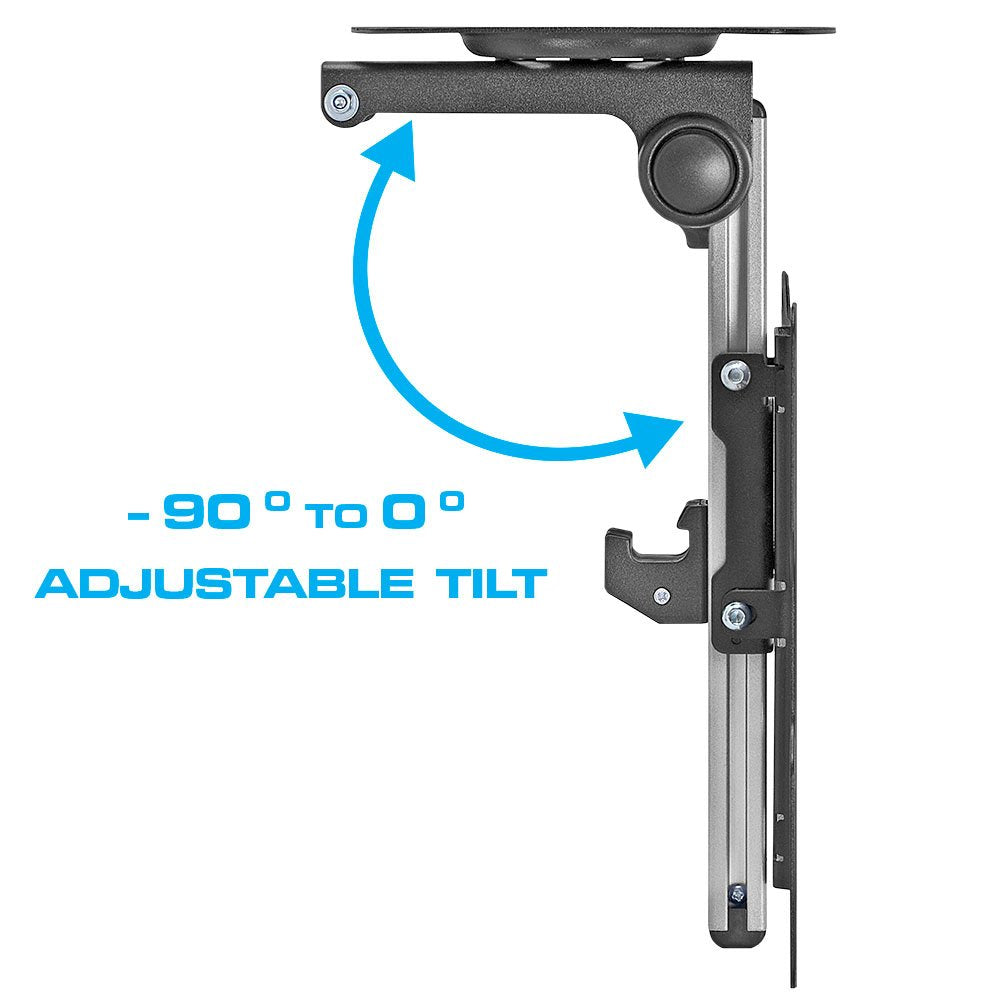 Cmple - Ceiling Cabinet TV Mount for 17-37 LED,LCD, Plasma TVs with Swiveling and Folding Mechanism - Black/Silver