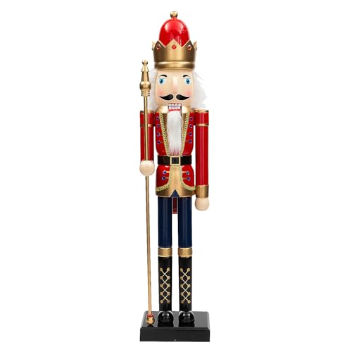 Fun Express 3 Ft. Green Wooden Holiday Nutcracker with Scepter L162