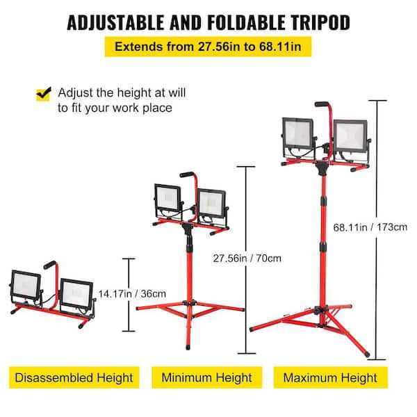 VEVOR 10000 Lumen Dual-head LED Work Light with Tripod Stand O5163